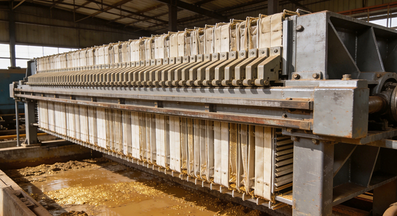 Filter Press Treating Gold Ore Tailings