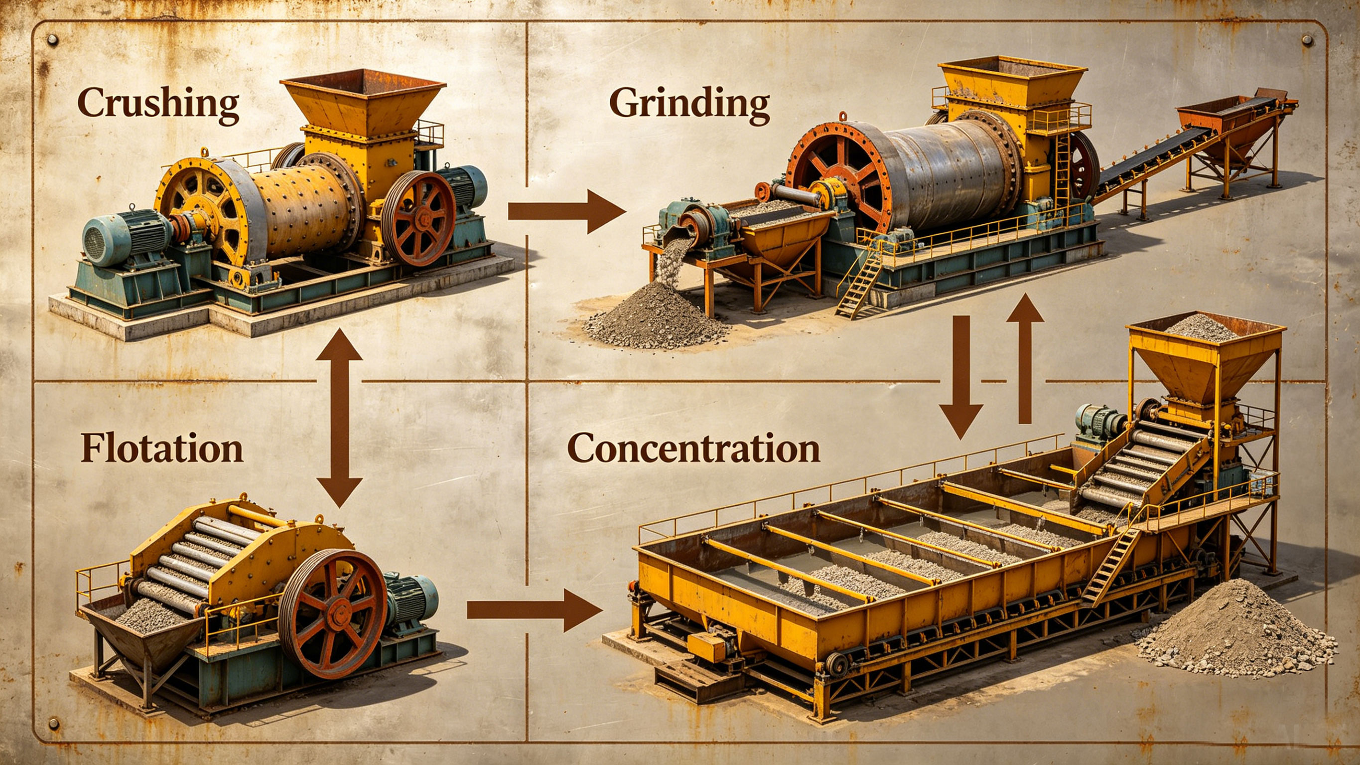Process of gold ore beneficiation production line