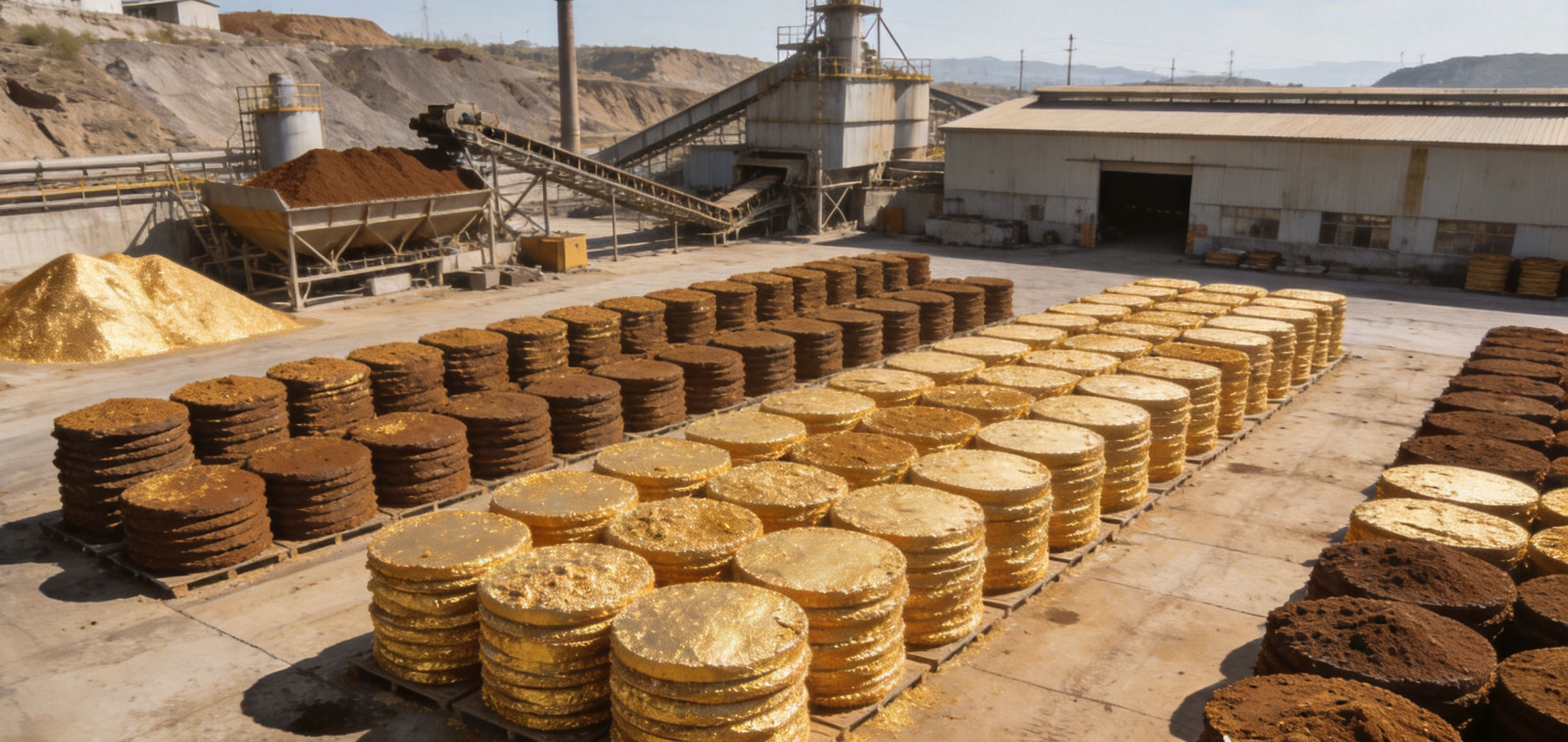 Gold ore finished product gold concentrate filtration yard