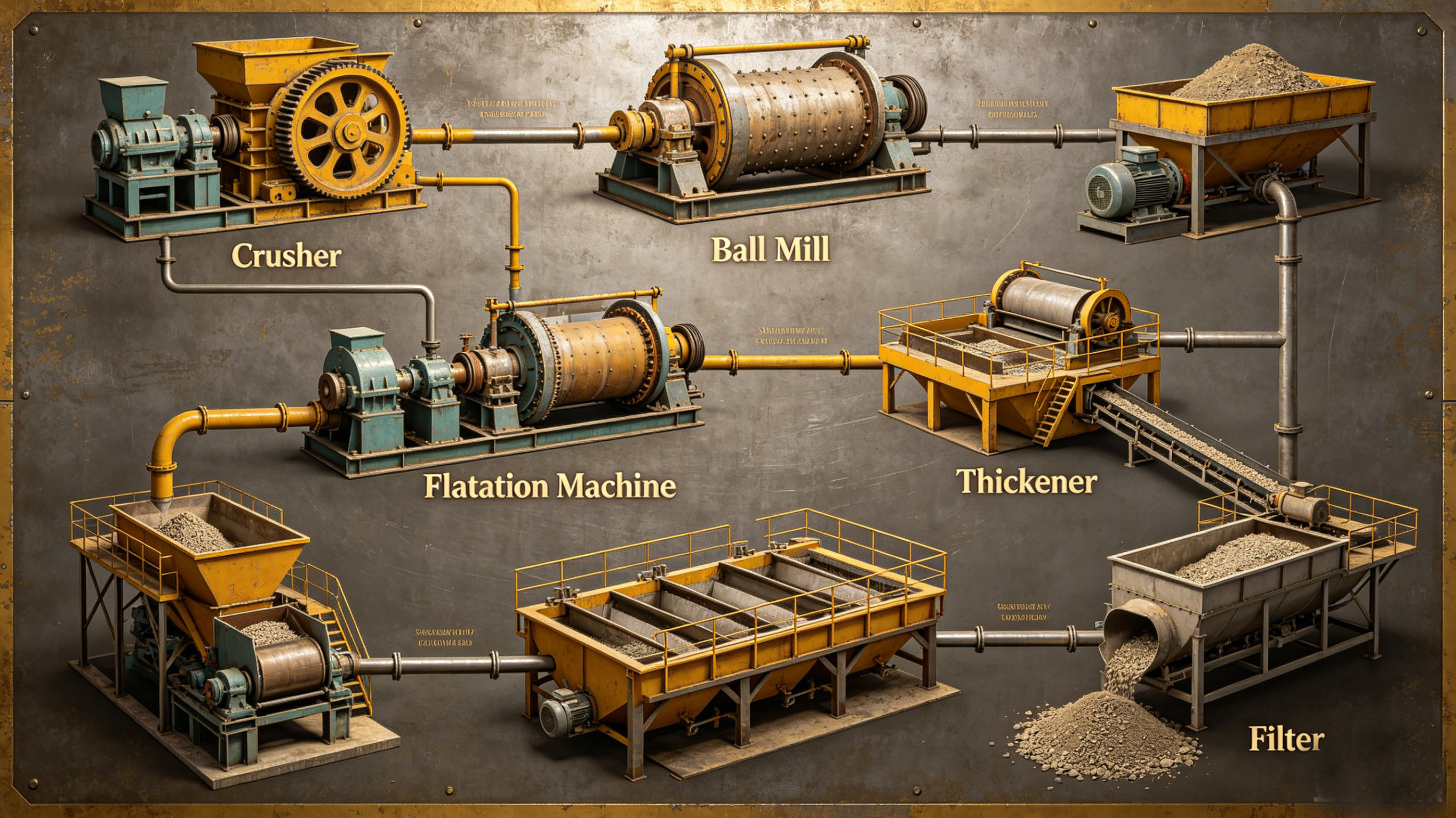 Mineral Processing Flow of Hard Rock Gold Processing Plant