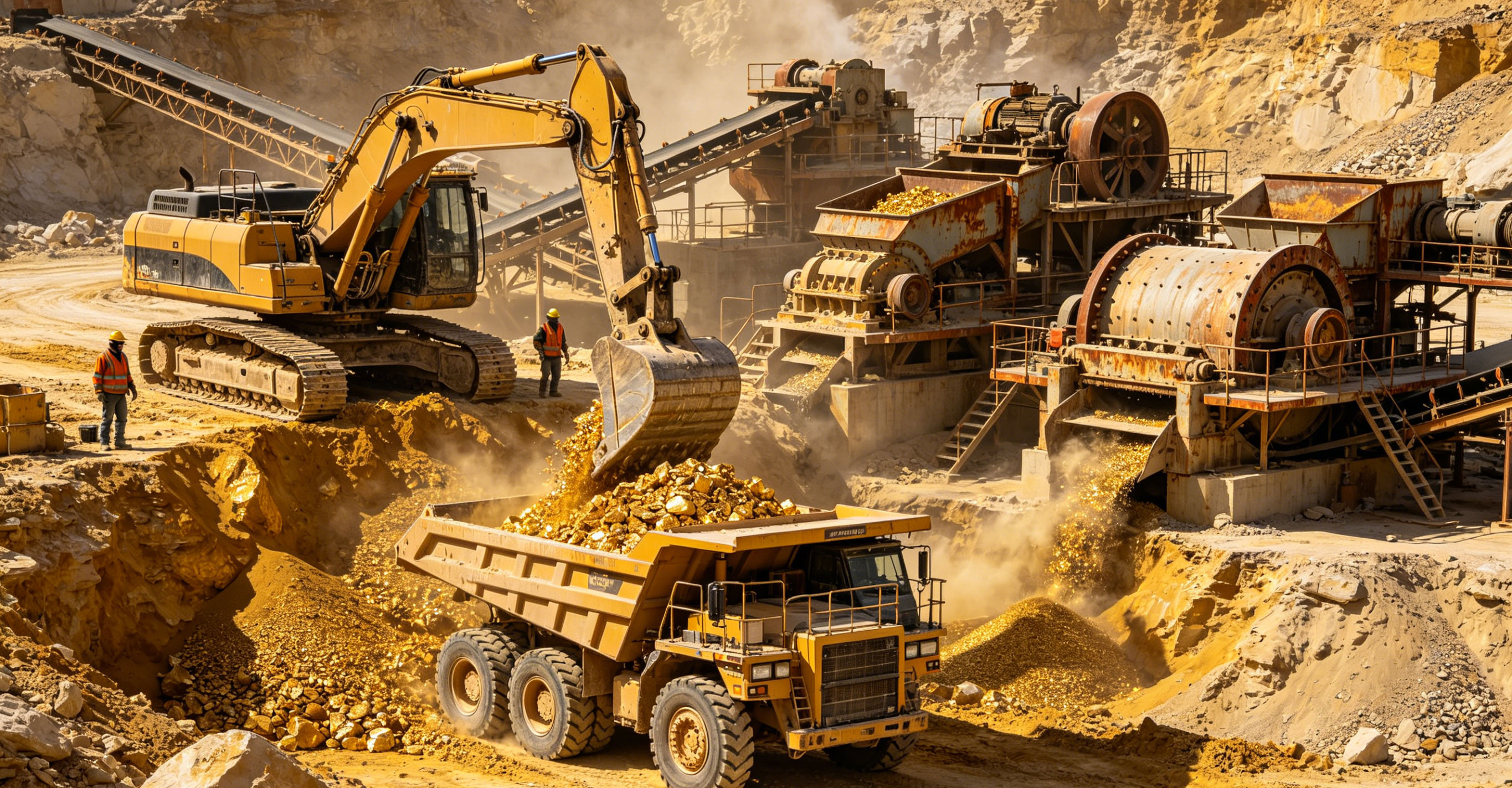 Gold mining sites located in Africa