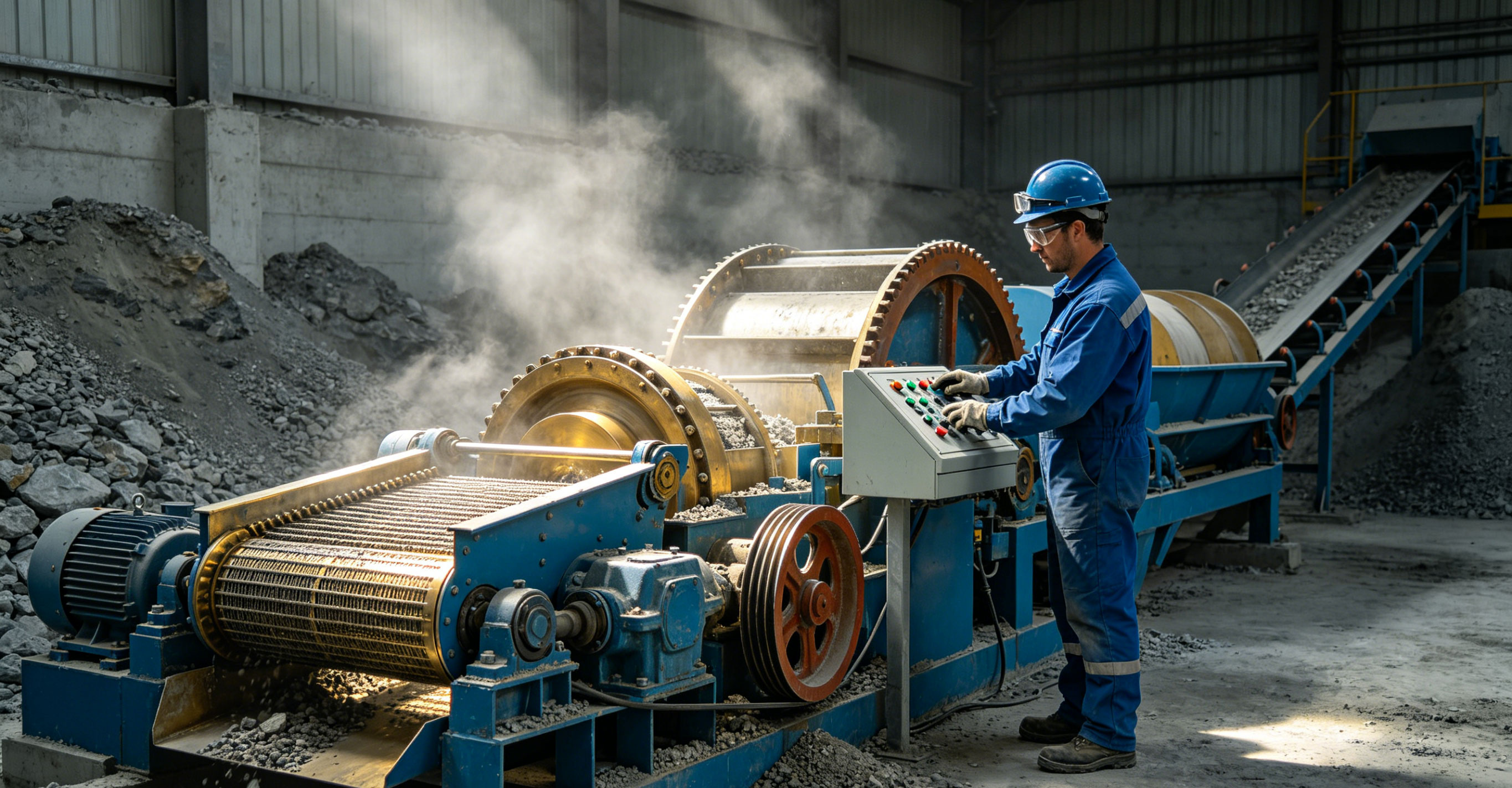Gold mining equipment operation workshop