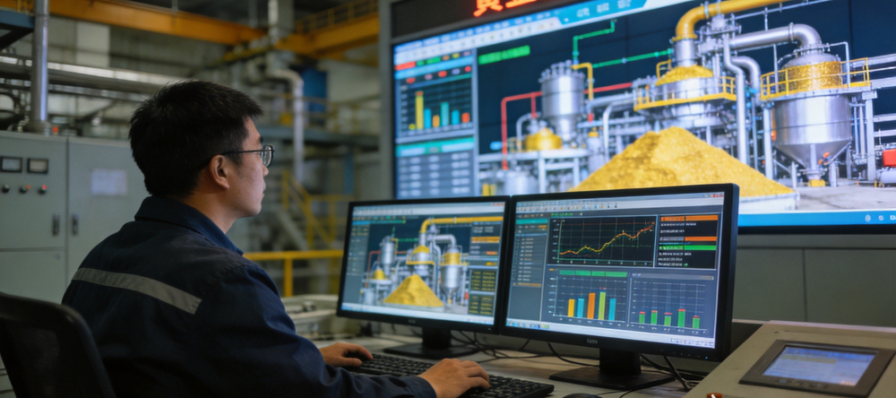 Central control room of gold beneficiation plant