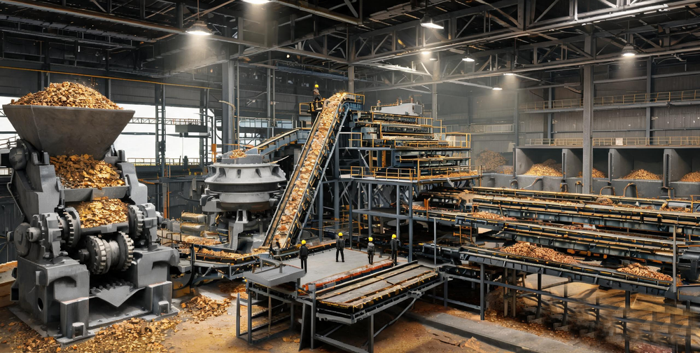 Gold mine crushing and screening workshop